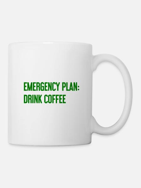 Kaffee-Notfallplan - Tasse - Weiß