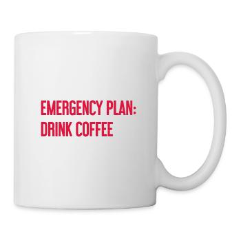 Kaffee-Notfallplan - Tasse - Weiß - Rechts