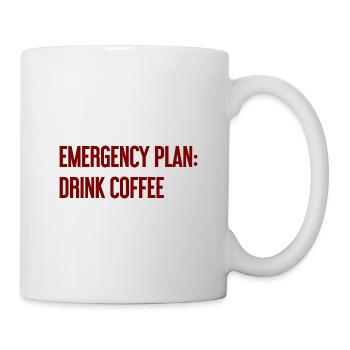 Kaffee-Notfallplan - Tasse - Weiß - Rechts