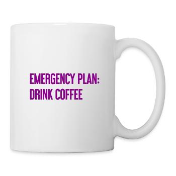 Kaffee-Notfallplan - Tasse - Weiß - Rechts