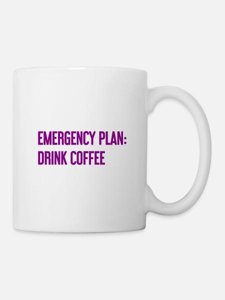 Kaffee-Notfallplan - Tasse - Weiß