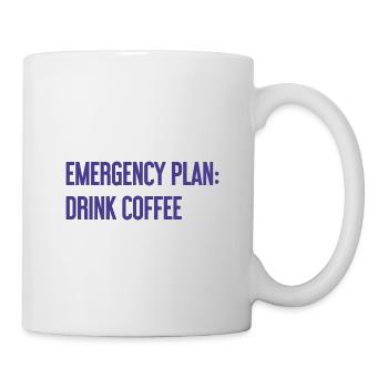 Kaffee-Notfallplan - Tasse - Weiß - Rechts
