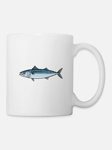 Makrele Fisch Angeln - Tasse - Weiß