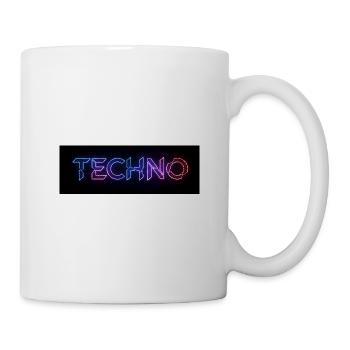 Techno Neon Glitch Text - Tasse - Weiß - Rechts
