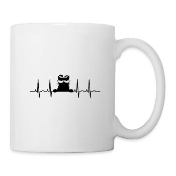 Chat chat chat yeux de chat ECG Chats Chat Miau - Mug blanc - blanc - Droite