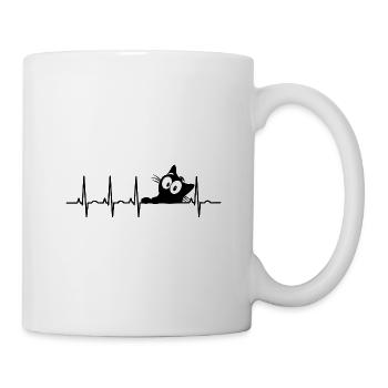 Chat chat chat yeux de chat ECG Chats Chat Miau - Mug blanc - blanc - Droite