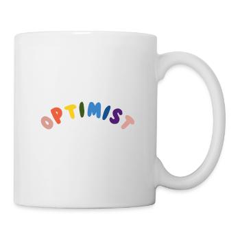 Optimist Glück Freude Leben bunt - Tasse - Weiß - Rechts