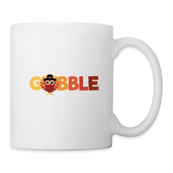 Gobble Turkey Kids Thanksgiving - Mug - white - Right