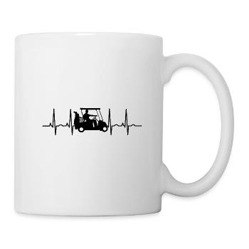 Golf club golf cart EKG golfer golf ball golf - Mug - white - Right
