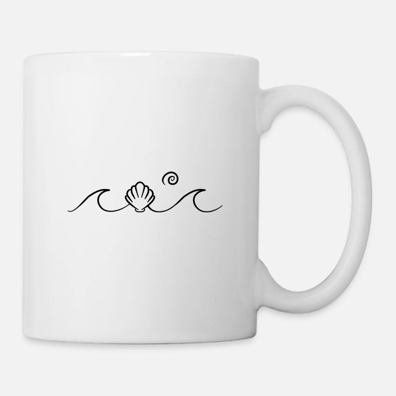 océan mer vagues amour coquillage cadeau - Mug blanc - blanc