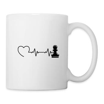 Schach Schachfigur Schachspieler EKG Schachmatt - Tasse - Weiß - Rechts