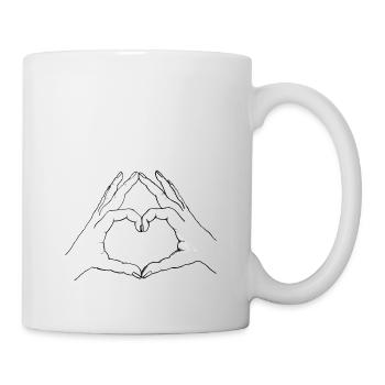 Hands form a heart - Mug - white - Right
