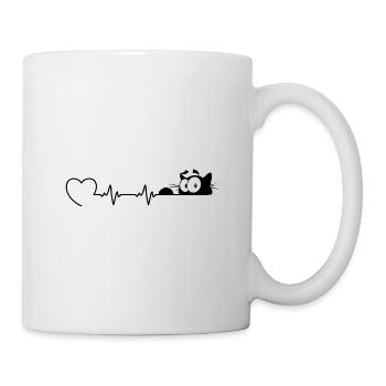Cat Kitten ECG Miau Cat Eyes Cat Cats - Mug - white - Right