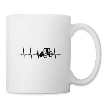 Bauernhof Traktor Bauer Trecker Traktoren EKG - Tasse - Weiß - Rechts