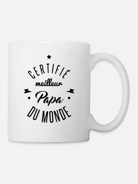 certifié meilleur papa - Mug blanc - blanc