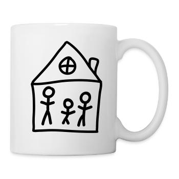 Familie Haus - line - Tasse - Weiß - Rechts