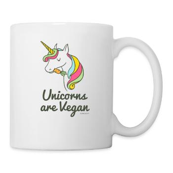 Licorne T-shirt pour les végétaliens - « licornes sont Vegan » - Mug blanc - blanc - Droite