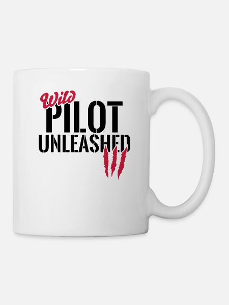 Wilder Pilot entfesselt - Tasse - Weiß