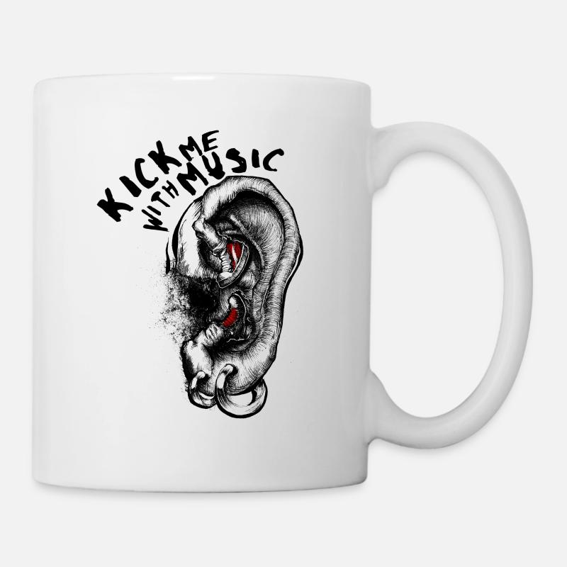Kick me with Music - Mug - white