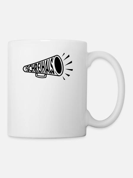Schreihals Megaphone - Tasse - Weiß