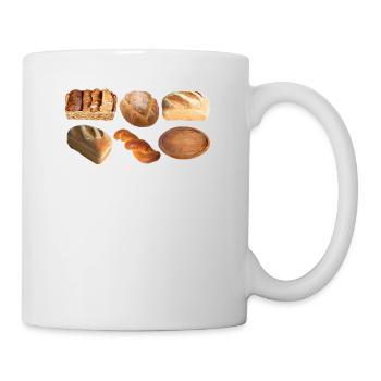 brot broetchen crossaint baecker baguette bread bu - Tasse - Weiß - Rechts