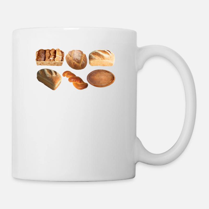 bread brooches crossaint bakery baguette bread bu - Mug - white