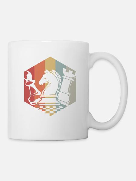 Retro Schach - Tasse - Weiß