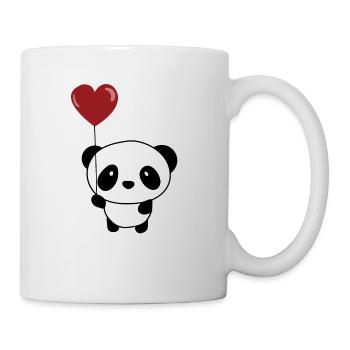 Nettes Chibi Panda-Valentinsgruß-Ballon-Herz - Tasse - Weiß - Rechts