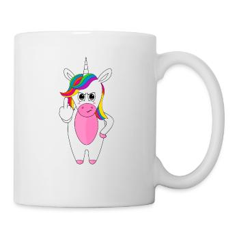 Unicorn doigt du milieu maléfique je déteste les gens - Mug blanc - blanc - Droite