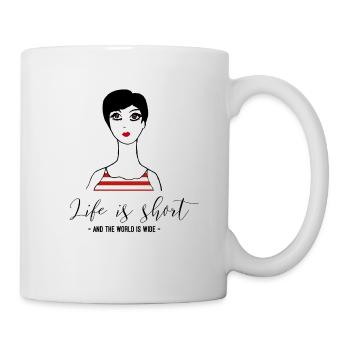 Life is short and the world is wide - Mug - white - Right