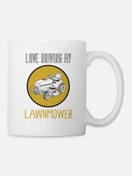 Tondeuse à gazon tracteur tondeuse jardinier paysan cadeau - Mug blanc - blanc