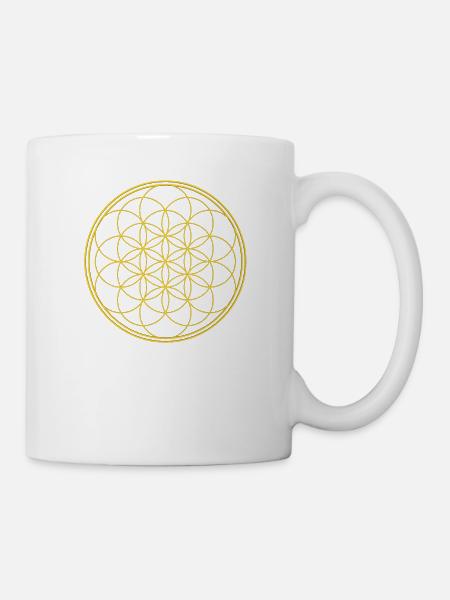 Blume des Lebens spirituell medititation chakra - Tasse - Weiß