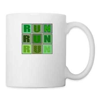 Fleda Maus Design: run run run - Tasse - Weiß - Rechts