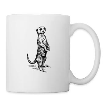 Fête de la bière sur le Meerkat - Mug blanc - blanc - Droite