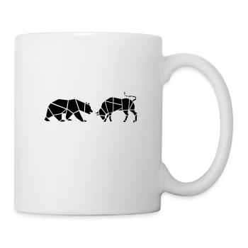 Bull vs. Bear Battle on the Stock Market - Mug - white - Right
