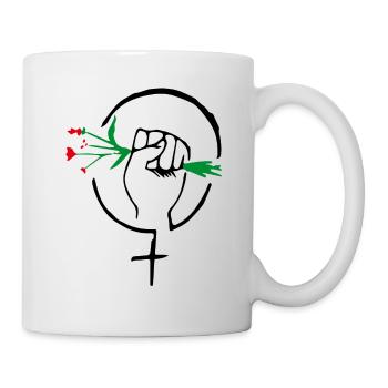 Woman sign, flowers, carnation, woman power - Mug - white - Right