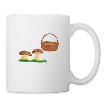 Pilz Pilze Pilzsammler Steinpilz suchen Geschenk - Tasse - Weiß - Rechts