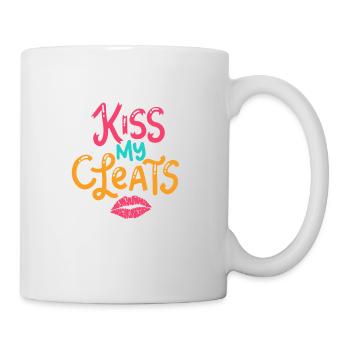 Kiss my Cleats für Fußballerinnen - Tasse - Weiß - Rechts