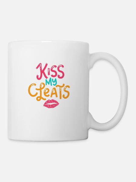 Kiss my Cleats pour les footballeurs - Mug blanc - blanc