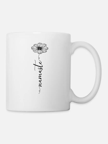 Cadeau spirituel de méditation yoga yoga fleur - Mug blanc - blanc