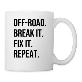 Off-road. Break it. Fix it. Repeat off-road terrain - Mug - white - Right