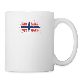Norwegen Flagge Retro Vintage - Tasse - Weiß - Rechts