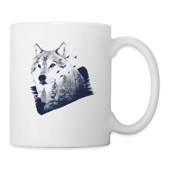 Wolf Tierschutz Waldtier Wolfsrudel Wald Geschenk - Tasse - Weiß - Rechts