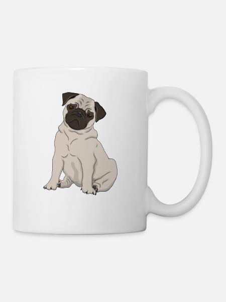 Mops Hund - Tasse - Weiß