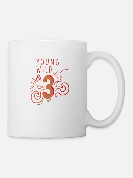 Birthday Gift: Young Wild & 3 Kids Shirt - Mug - white