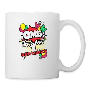 Comic Style First Birthday Baby Bodysuit Gift - Mug - white - Right