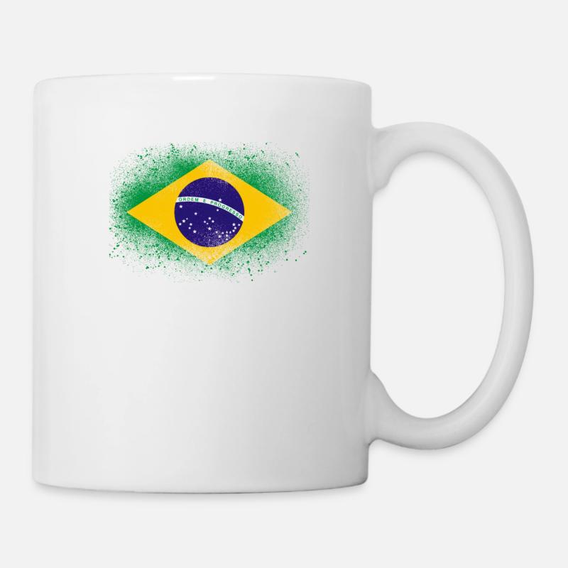 Drapeau brésilien cadeau du Brésil - Mug blanc - blanc