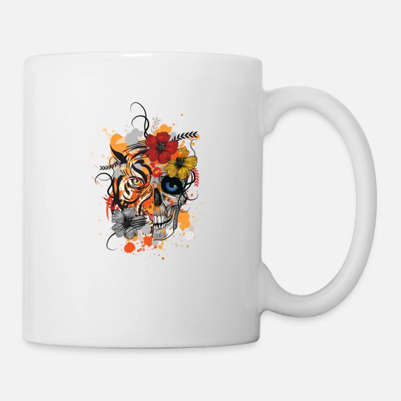Tigre et crâne - Mug blanc - blanc