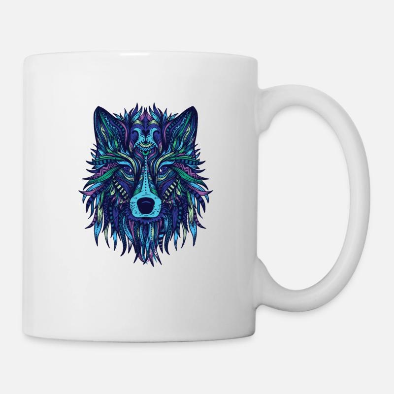 WOLF - SHIRT - Tasse - Weiß