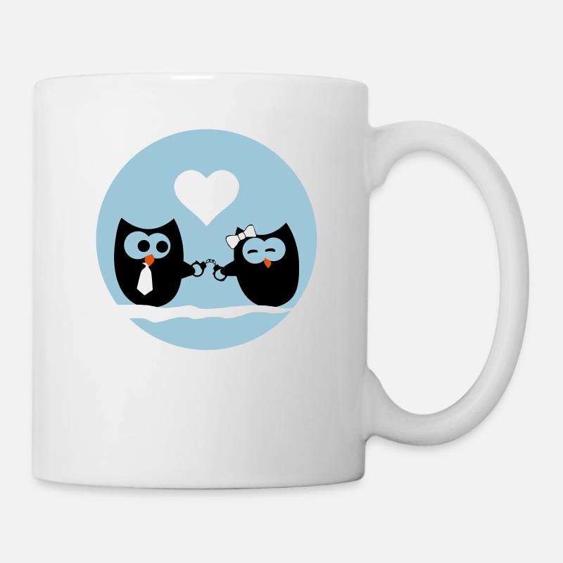 Valentine's Day Owls - Mug - white